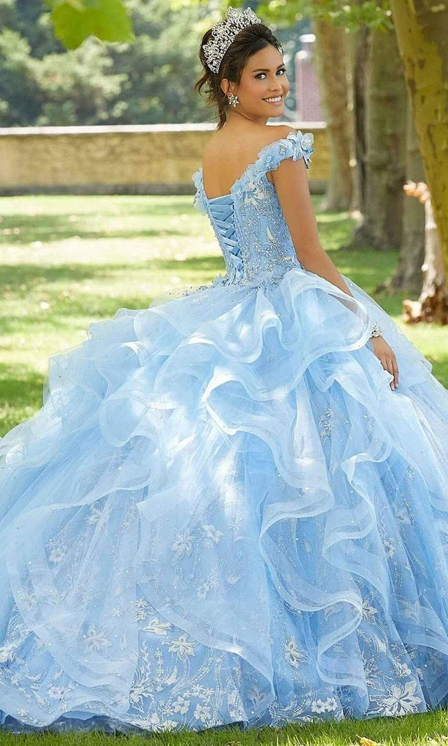 Mori Lee - 89303 Floral Applique Glitter Tulle Ballgown 4 Mori Lee - 89303 Floral Applique Glitter Tulle Ballgown