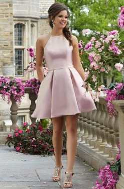 Mori Lee - 9538 Halter Neck Pleated A-line Dress