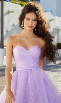 Mori Lee 9592 - Glitter Bow Sleeves Cocktail Dress 8 Mori Lee 9592 - Glitter Bow Sleeves Cocktail Dress