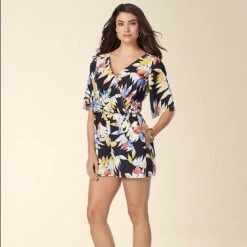 Muse - M2988M Tropical Dolman Romper Short Dresses