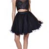 Nox Anabel - Beaded Applique Two-Piece Tulle Dress 6057 - 1 Pc Black In Size S Available
