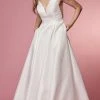 Nox Anabel Bridal E156W - Deep V-Neck Bridal Dress 1 Nox Anabel Bridal E156W - Deep V-Neck Bridal Dress
