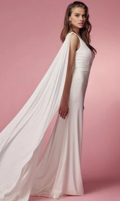 Nox Anabel Bridal E475W - Cascading Drape Bridal Dress 12 Nox Anabel Bridal E475W - Cascading Drape Bridal Dress