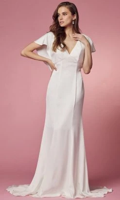 Nox Anabel Bridal JE912 - Flutter Sleeve Bridal Gown 15 Nox Anabel Bridal JE912 - Flutter Sleeve Bridal Gown