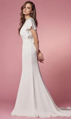 Nox Anabel Bridal JE912 - Flutter Sleeve Bridal Gown 13 Nox Anabel Bridal JE912 - Flutter Sleeve Bridal Gown