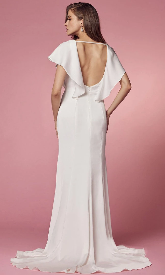 Nox Anabel Bridal JE912 - Flutter Sleeve Bridal Gown 4 Nox Anabel Bridal JE912 - Flutter Sleeve Bridal Gown
