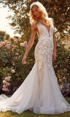 Nox Anabel Bridal JE917 - Plunging V-Neck Bridal Gown 13 Nox Anabel Bridal JE917 - Plunging V-Neck Bridal Gown