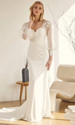 Nox Anabel Bridal JE919 - Bishop Sleeve Bridal Gown