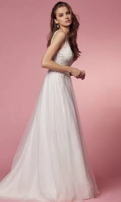 Nox Anabel Bridal JE920 - V-Neck Lace Bridal Gown