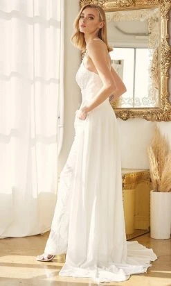 Nox Anabel Bridal JE926 - V-Neck Bridal Jumpsuit