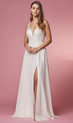 Nox Anabel Bridal Y299W - Embellished Long Bridal Gown
