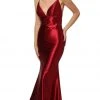 Nox Anabel - C227 Plunging V-neck Trumpet Dress With Open Back 2 Nox Anabel - C227 Plunging V-neck Trumpet Dress With Open Back