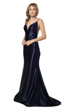 Nox Anabel - C227 Plunging V-neck Trumpet Dress With Open Back 13 Nox Anabel - C227 Plunging V-neck Trumpet Dress With Open Back