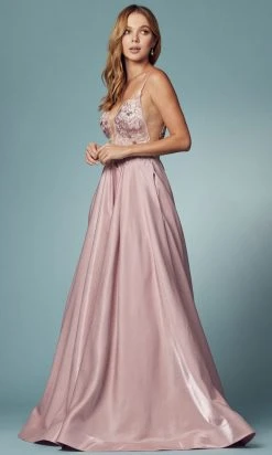 Nox Anabel E1004 - Floral A-Line Prom Dress 10 Nox Anabel E1004 - Floral A-Line Prom Dress