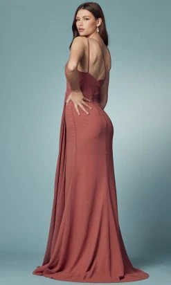 Nox Anabel E1005 - Ruche-Detailed Sheath Prom Dress 26 Nox Anabel E1005 - Ruche-Detailed Sheath Prom Dress