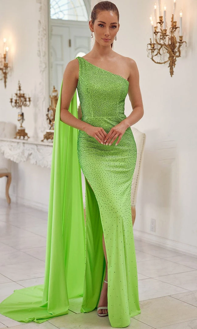 Nox Anabel E1039 - Cascade Paneled Evening Dress 3 Nox Anabel E1039 - Cascade Paneled Evening Dress