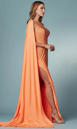 Nox Anabel E1039 - Cascade Paneled Evening Dress 42 Nox Anabel E1039 - Cascade Paneled Evening Dress