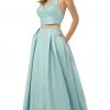 Nox Anabel - E161 Sleeveless Sweetheart Crop Top Two-Piece A-Line Gown