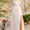 Nox Anabel - E441 Off Shoulder Appliqued High Slit Bridal Gown 1 Nox Anabel - E441 Off Shoulder Appliqued High Slit Bridal Gown
