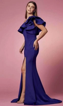 Nox Anabel E467 - Ruffled Asymmetric Long Dress 19 Nox Anabel E467 - Ruffled Asymmetric Long Dress