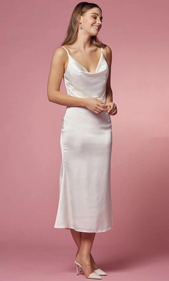 Nox Anabel R1027 - Tea Length Cowl Cocktail Dress 20 Nox Anabel R1027 - Tea Length Cowl Cocktail Dress