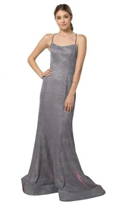 Nox Anabel - R273 Shimmering Halter Neck String Tie Back Mermaid Gown