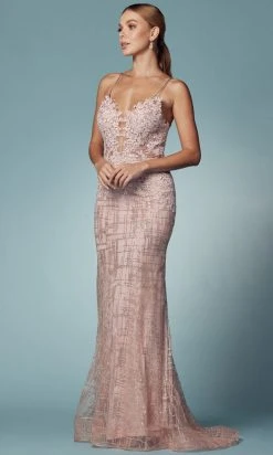 Nox Anabel R282-1 - Lace Applique Mermaid Prom Dress