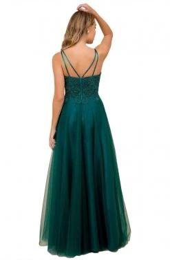 Nox Anabel - R357 Plunging Embroidered Lace Bodice Gown 21 Nox Anabel - R357 Plunging Embroidered Lace Bodice Gown