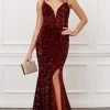 Nox Anabel - R433 Sequined Cut Out Back Long Dress