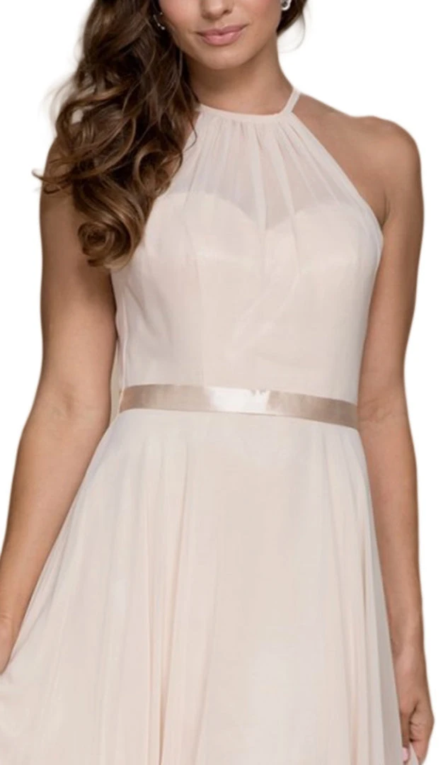 Nox Anabel - Y102P Sleeveless Halter Neck A-line Dress 5 Nox Anabel - Y102P Sleeveless Halter Neck A-line Dress