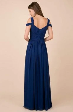 Nox Anabel - Y277P Cold Shoulder V Neckline A-Line High Slit Gown 13 Nox Anabel - Y277P Cold Shoulder V Neckline A-Line High Slit Gown