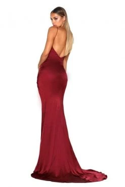 Portia And Scarlett - Hugo Gown Ruched Slit Gown