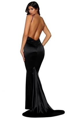 Portia And Scarlett - PS1934 Deep V-Neck Trumpet Dress With Train