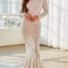 Portia And Scarlett - PS21032 Off Shoulder Long Sleeve Sequin Gown 2 Portia And Scarlett - PS21032 Off Shoulder Long Sleeve Sequin Gown