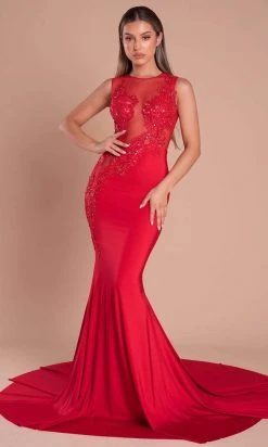 Portia And Scarlett - PS21108 Illusion Fitted Bodice Mermaid Gown