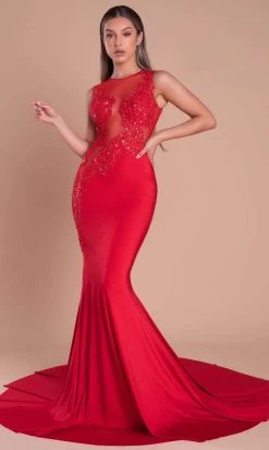 Portia And Scarlett - PS21108 Illusion Fitted Bodice Mermaid Gown 9 Portia And Scarlett - PS21108 Illusion Fitted Bodice Mermaid Gown