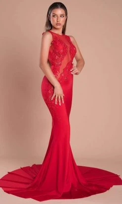 Portia And Scarlett - PS21108 Illusion Fitted Bodice Mermaid Gown 8 Portia And Scarlett - PS21108 Illusion Fitted Bodice Mermaid Gown