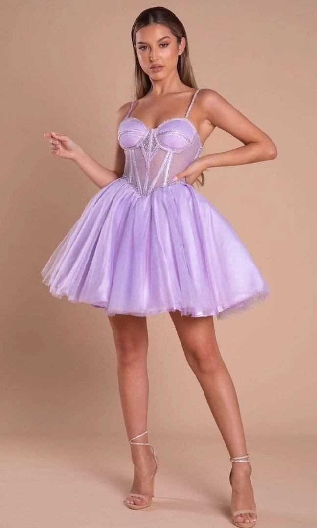 Portia And Scarlett - PS21133 Bustier Corset Fit And Flare Short Dress 4 Portia And Scarlett - PS21133 Bustier Corset Fit And Flare Short Dress