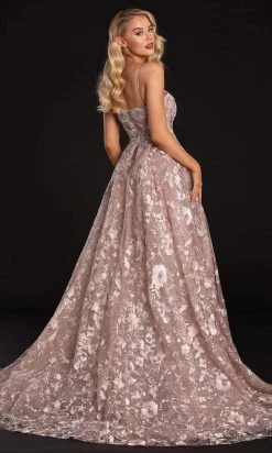 Portia And Scarlett - PS21184 Applique Halter Dress With Overskirt