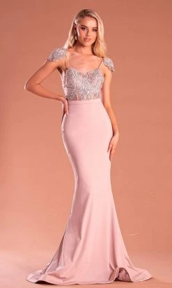 Portia And Scarlett - PS21191 Embroidered V Neck Mermaid Dress