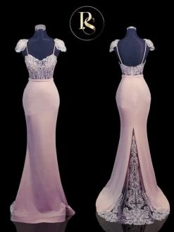 Portia And Scarlett - PS21191 Embroidered V Neck Mermaid Dress