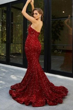 Portia And Scarlett - PS21208 Strapless Velvet Sequin Gown 7 Portia And Scarlett - PS21208 Strapless Velvet Sequin Gown