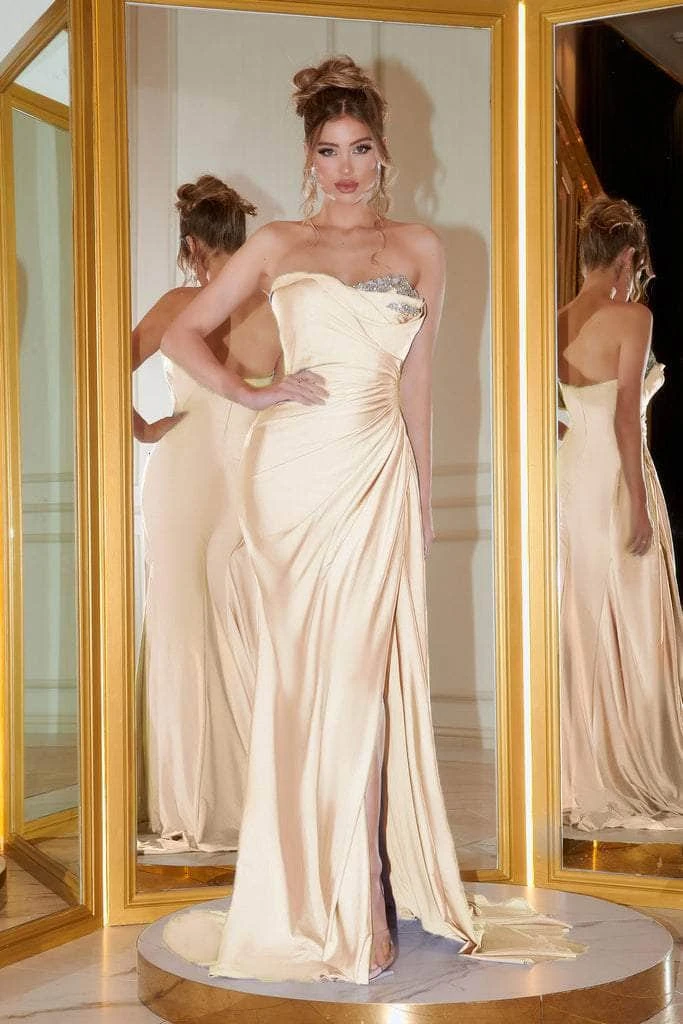 Portia And Scarlett - PS21218 Sweetheart Neck Drape Fitted Gown 5 Portia And Scarlett - PS21218 Sweetheart Neck Drape Fitted Gown