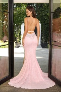 Portia And Scarlett - PS21237 Beaded Backless High Slit Gown 12 Portia And Scarlett - PS21237 Beaded Backless High Slit Gown