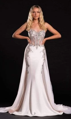 Portia And Scarlett - PS21250 Embroidered Corset Trumpet Dress