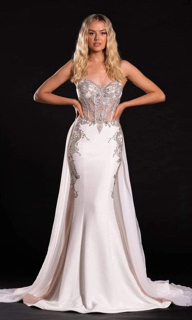 Portia And Scarlett - PS21250 Embroidered Corset Trumpet Dress 3 Portia And Scarlett - PS21250 Embroidered Corset Trumpet Dress