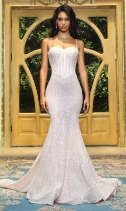 Portia And Scarlett - Ps22036 Corset Style Sequin Gown