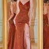 Portia And Scarlett - PS22801 Glittered V Neck Sheath Slit Gown 1 Portia And Scarlett - PS22801 Glittered V Neck Sheath Slit Gown