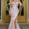 Portia And Scarlett - Ps22913 Feather Detailed Trumpet Gown