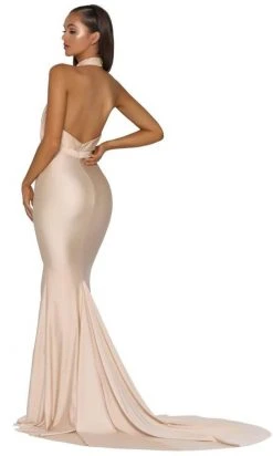Portia And Scarlett - PS5007 Ruched Halter Evening Dress 16 Portia And Scarlett - PS5007 Ruched Halter Evening Dress